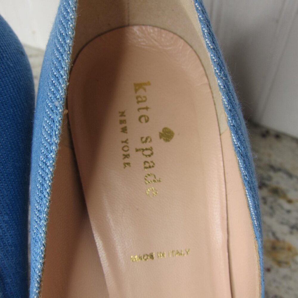 Kate Spade Luciana Fringe Denim Heels Size 8.5 - Picture 7 of 9